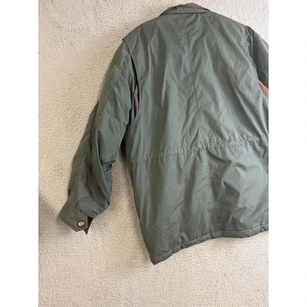 William Barry Jacket Mens‎ Medium Green Quilted Lined Field Hunting Zip Snap